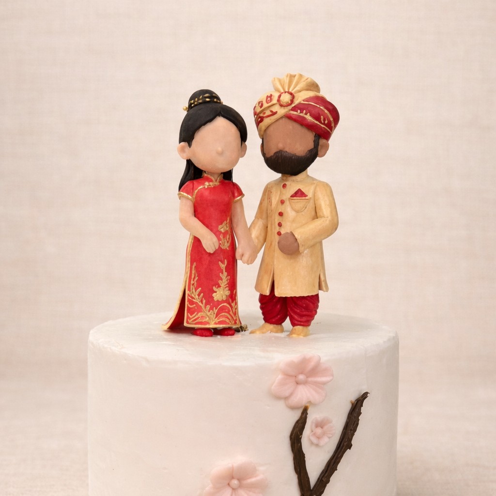 Custom wedding cake topper – elegant monogram letter design